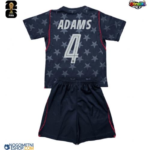 Otroški Nogometni dresi Združene države Tyler Adams #4 Gostujoči SP 2026 Kratek Rokav (+ Kratke hlače)